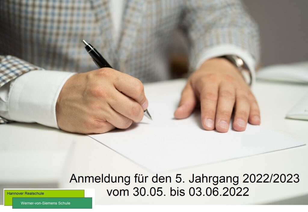 Read more about the article Anmeldung 5. Klassen Schuljahr 2022/2023